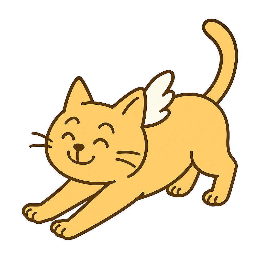 のびをしているココロ