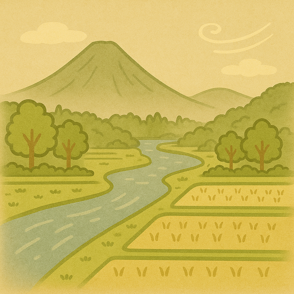 神様について話すハッチとココロのイラスト